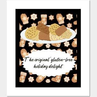 Gingerbread Cookies on a Grey Background Posters and Art